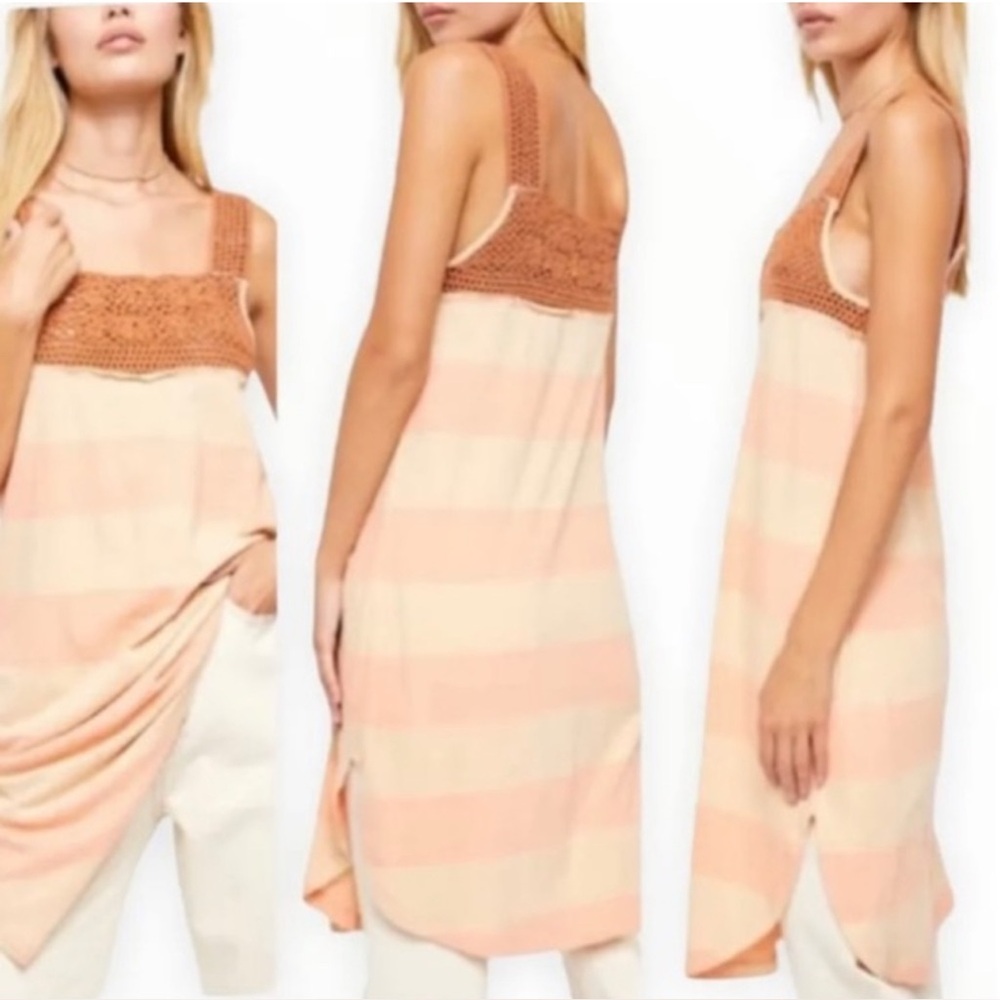 NWT Free People Luca Crochet Stripe Tunic/Dress